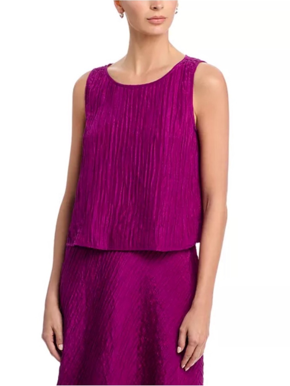 Eileen Fisher Textured Sleeveless Tank - Magenta